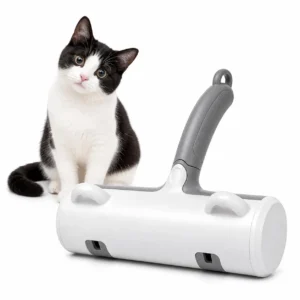 Reusable Pet Hair Remover Roller Washable Dog Cat Fur Brush Lint Roller for Furniture Sofa Carpet Deep Cleaning Static Hair Catcher Large Dustbin Cute Eco-Friendly Pet Cleaning Tools Free Chew Toy Gift