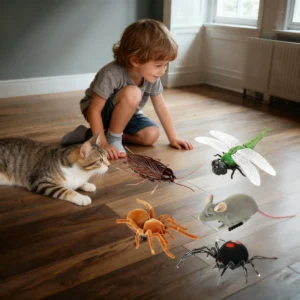 Trick Walking Cockroach Tarantula Mouse Dragonfly Teasing Dog Cat Prank Simulation Electric Reptiles Vibrating Brush Pet Toy