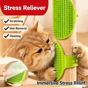 Cat Dog Bath Brush Grooming Brush Massage Brush Pet Itch Reliever Wall Table Leg Scratch Strap Play Toy For Pet Boredom Relief