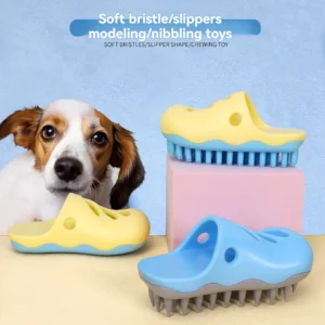 1pc cute hole shoe shaped pet bath brush, pet bath toy for biting and relieving boredom, suitable for cats and dogs
