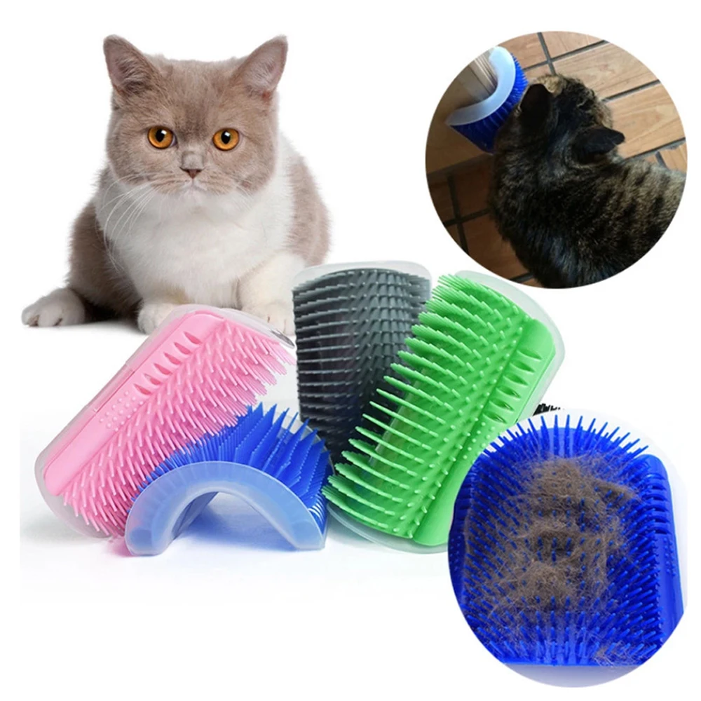 Pet cat dog Self Groomer 1 Pack Grooming Tool Hair Removal Brush Comb for Dogs Cats Wall Corner Grooming Massage Comb Toy